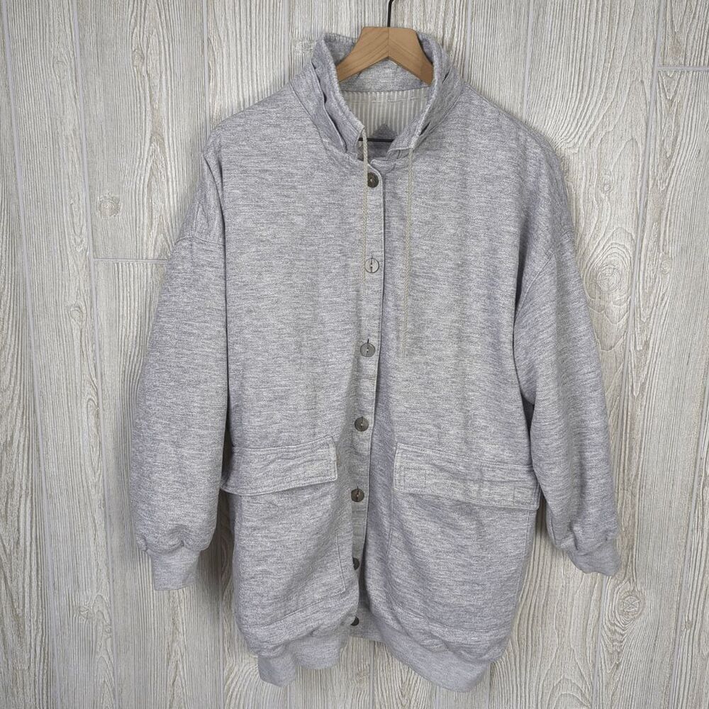 Vintage Be in the Current Seen Men’s One Size Oversized Grey Cardigan Sweater